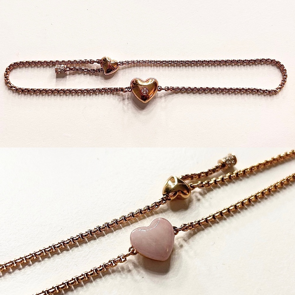 MICHAEL KORS - Quartz heart adjustable bracelet in rose gold